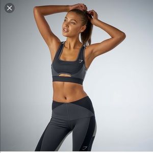 Gymshark Prism Sports Bra - Black/Charcoal - XS